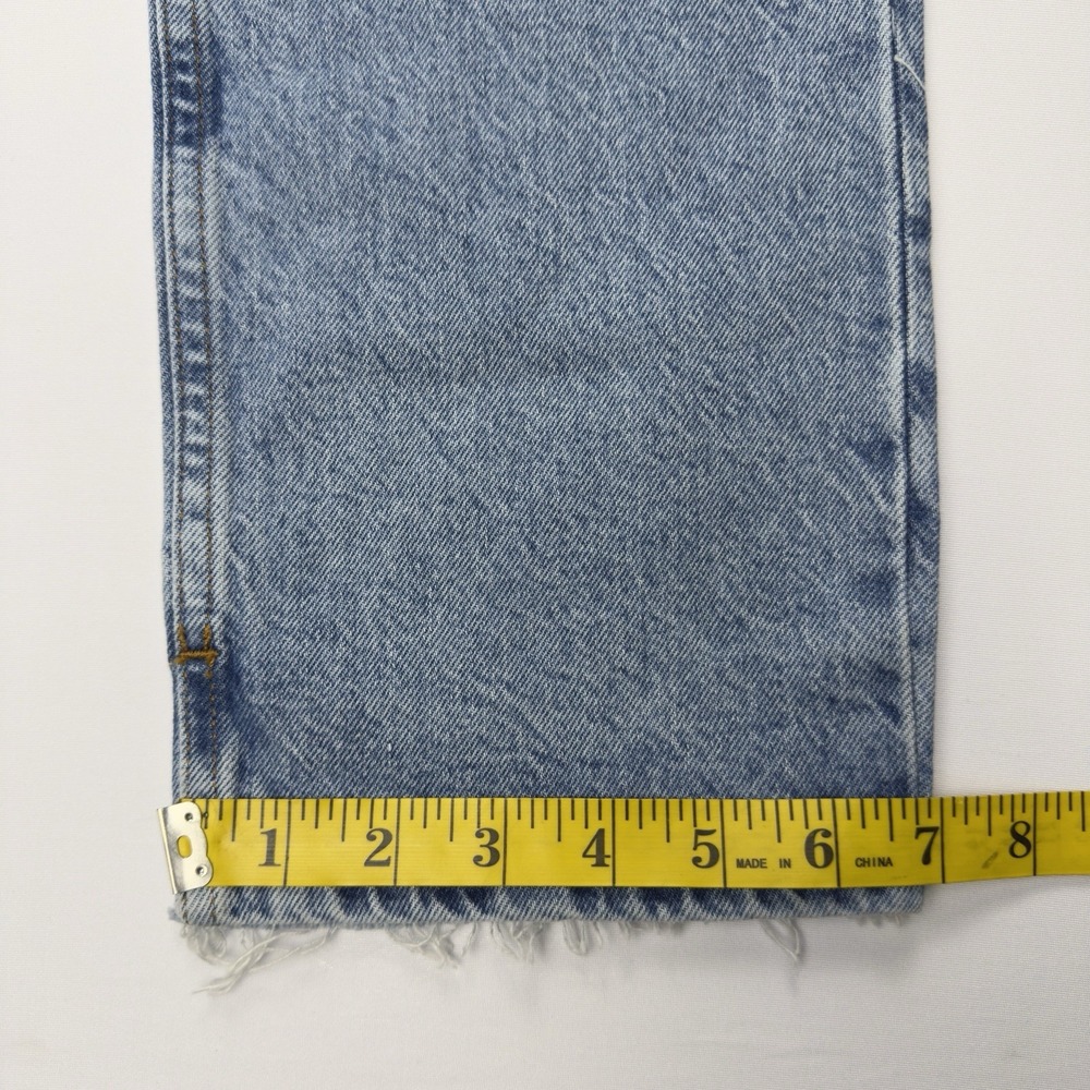FRAME Womens Two-Tone Patchwork Straight Leg Jeans Raw Hem Denim Color Block  26 - Picture 5 of 15